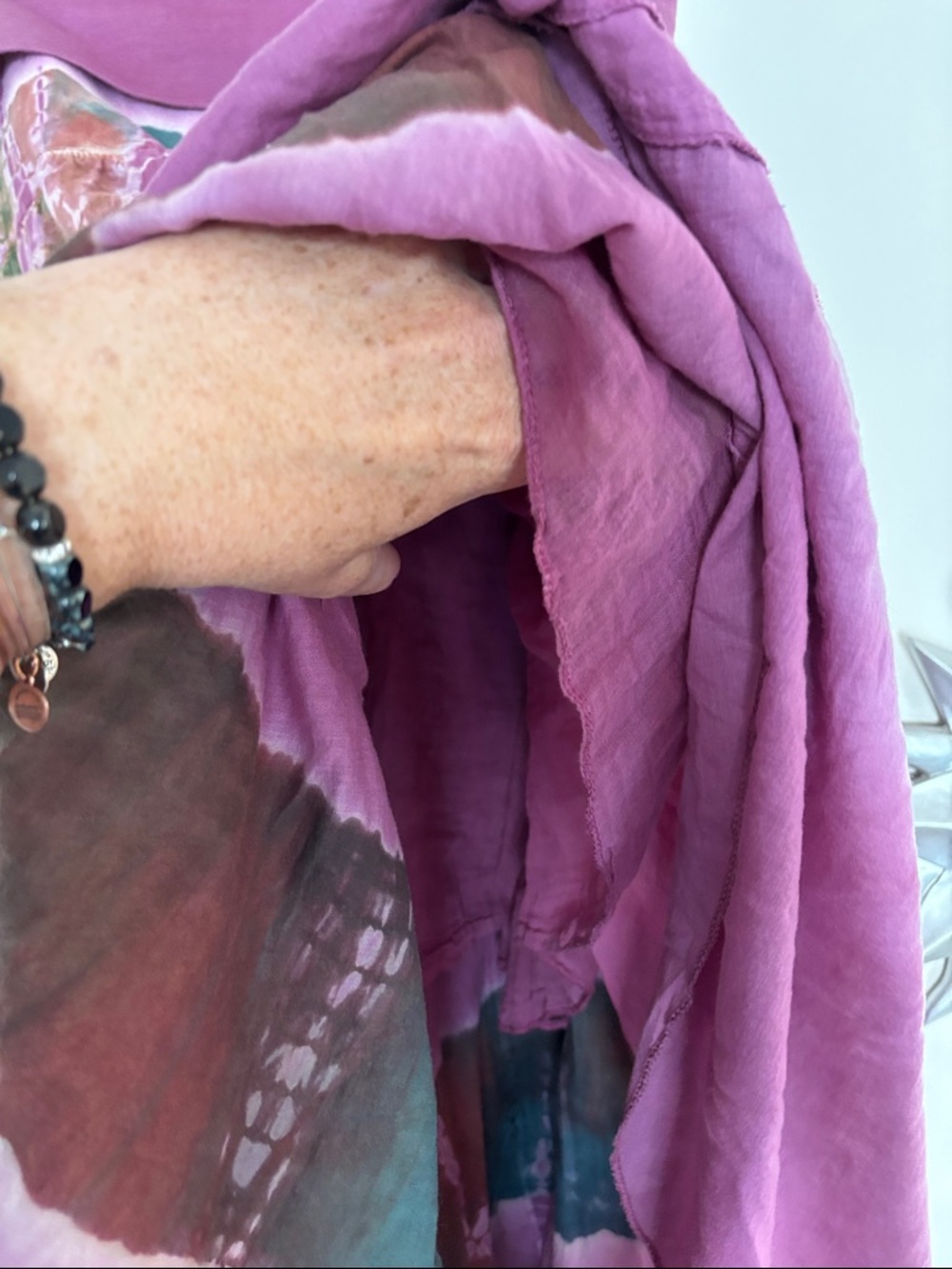 BABA LOS ANGELES LADIES PURPE TIE DYE BOHO MAXI SKIRT-L - Picture 5 of 9